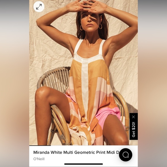 Brand new Lulus Miranda White Multi Geometric Print Midi Dress (O”Neill). - Picture 5 of 9